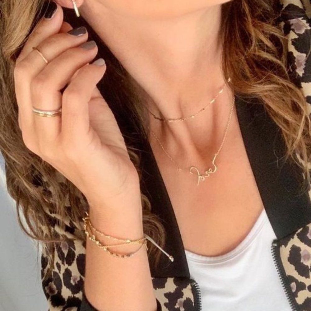 Stella & Dot | Delicate Dainty Gold Bracelet Petal Bracelet - Picture 3 of 6